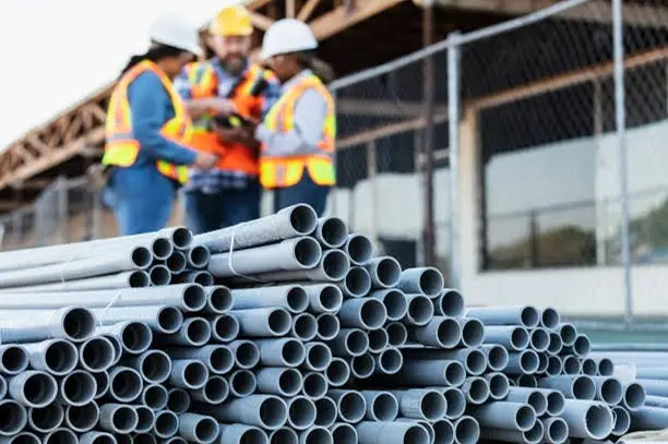 rigid pvc pipes at construction site application