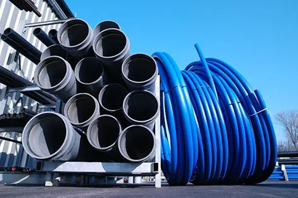 large rigid pvc pipes stabilised for industrial use